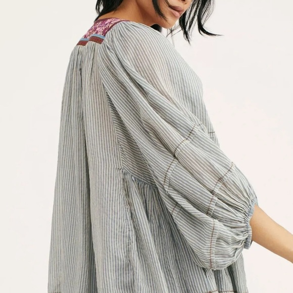 Free People Tangier Embroidered Stripe Tunic - Picture 3 of 11